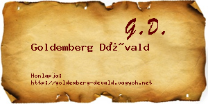 Goldemberg Dévald névjegykártya